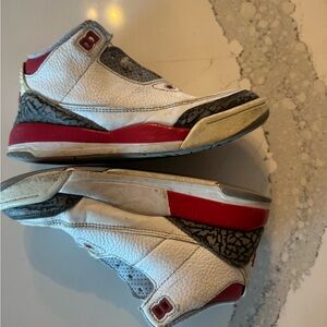 Nike Kids White, Red, and Gray Sneakers